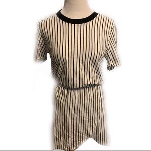 Hurley Black & White Striped Shortsleeved Dress